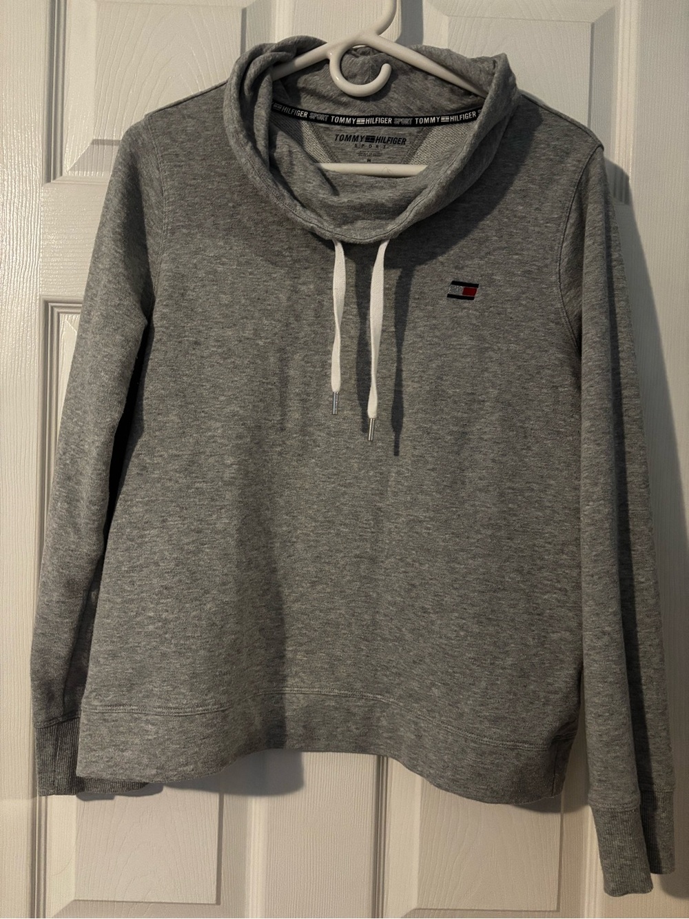 Tommy Hilfiger Gray Funnel Neck Pullover Sweatshirt